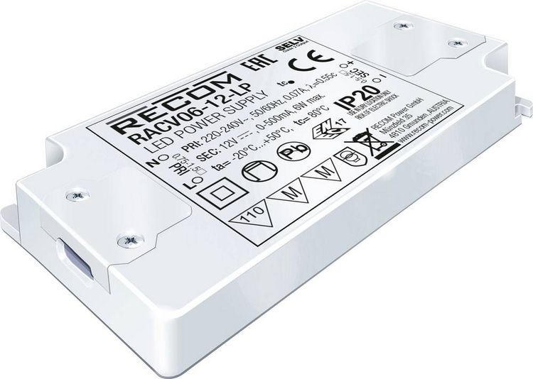 Produktbild: RECOM LED-Treiber 6W 0 - 500mA 12 V/DC einstellbar 1St.