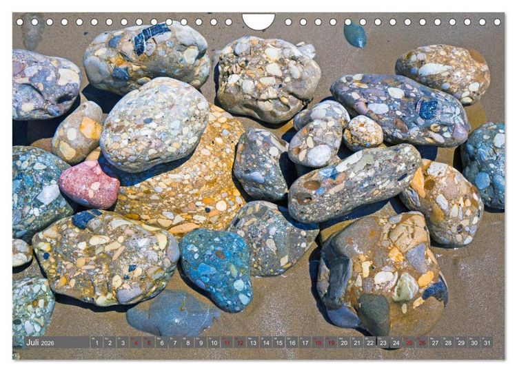 Produktbild: Konglomerate bunte Steine und W&auml;nde am Meer (Wandkalender 2026 DIN A4 quer), CALVENDO Monatskalender