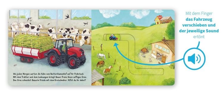 Produktbild: Meine Schiebebahn-Pappe (Soundbuch): Fahr mit auf dem Bauernhof