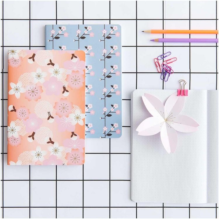 Produktbild: Notizb&uuml;cher Sakura Sakura, orange/blau MIX