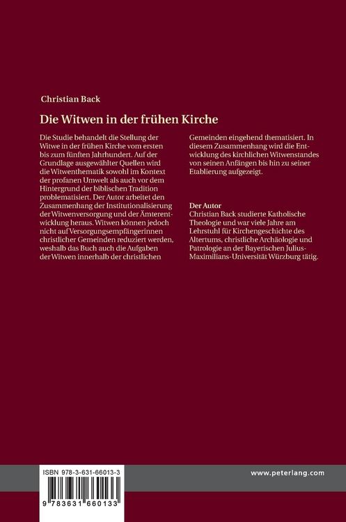 Produktbild: Die Witwen in der fr&uuml;hen Kirche