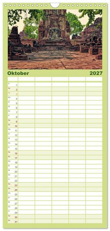 Produktbild: Familienplaner 2027 - Zauberhaftes Thailand mit 5 Spalten (Wandkalender, 21 x 45 cm) CALVENDO