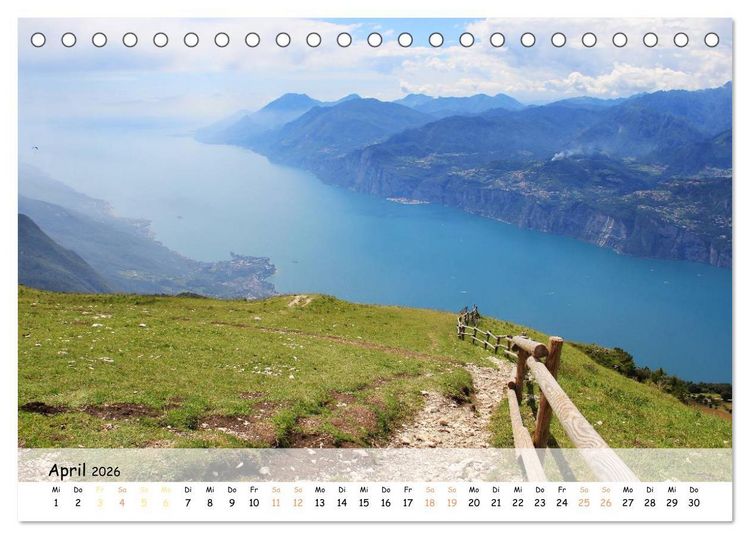 Produktbild: N&ouml;rdlicher Gardasee - Die Regionen um Limone und Malcesine (Tischkalender 2026 DIN A5 quer), CALVENDO Monatskalender