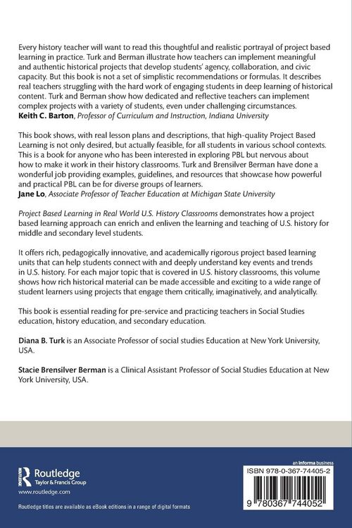 Produktbild: Project Based Learning in Real World U.S. History Classrooms