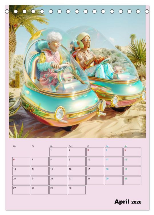 Produktbild: Retro W&uuml;stenfestival - Planer (Tischkalender 2026 DIN A5 hoch), CALVENDO Monatskalender
