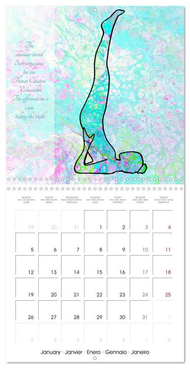 Produktbild: Powerful Chakras Yoga (Wall Calendar 2026 12 &times; 12 Inch) CALVENDO 12 Month Wall Calendar