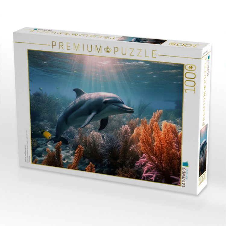 Produktbild: CALVENDO Puzzle Delfine, am Meeresgrund | 1000 Teile Lege-Gr&ouml;&szlig;e 64x48cm Foto-Puzzle f&uuml;r gl&uuml;ckliche Stunden