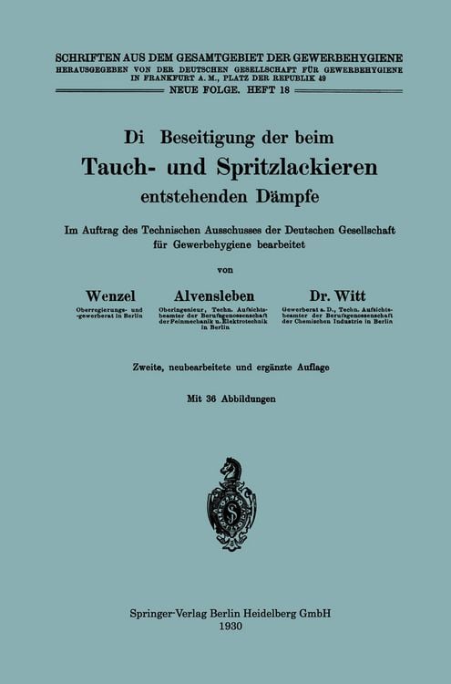 Produktbild: Die Beseitigung der beim Tauch- und Spritzlackieren entstehenden D&auml;mpfe