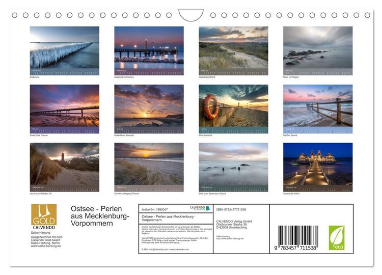 Produktbild: Ostsee - Perlen aus Mecklenburg-Vorpommern (Wandkalender 2026 DIN A4 quer), CALVENDO Monatskalender