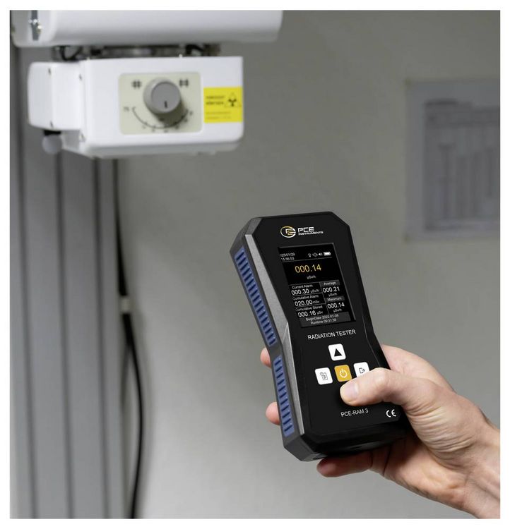 Produktbild: PCE Instruments Geigerz&auml;hler PCE-RAM 3 | &beta;-, X- Strahlung |0&hellip;10 mSv/h |Aufl&ouml;sung 0,01 &micro;Sv/h |Geiger-M&uuml;ller-Z&auml;hlrohr