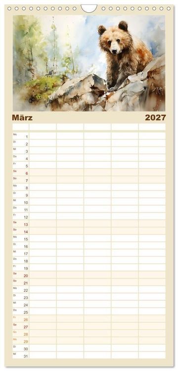 Produktbild: Familienplaner 2027 - Die Magie der Bergwelt mit 5 Spalten (Wandkalender, 21 x 45 cm) CALVENDO