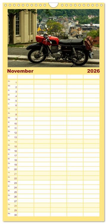Produktbild: Familienplaner 2026 - Meine MZ ES 250/2 unterwegs in Chemnitz mit 5 Spalten (Wandkalender, 21 x 45 cm) CALVENDO