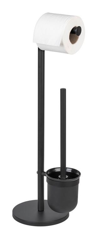 Produktbild: Stand WC-Garnitur Mod. Parus Schwarz, aus lackiertem Stahl
