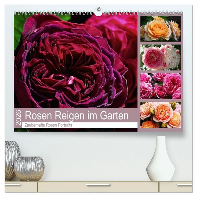 Produktbild: Rosen Reigen im Garten (hochwertiger Premium Wandkalender 2026 DIN A2 quer), Kunstdruck in Hochglanz
