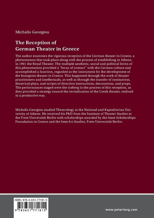 Produktbild: The Reception of German Theater in Greece