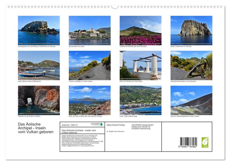 Produktbild: Das &Auml;olische Archipel - Inseln vom Vulkan geboren (hochwertiger Premium Wandkalender 2026 DIN A2 quer), Kunstdruck in Hochglanz