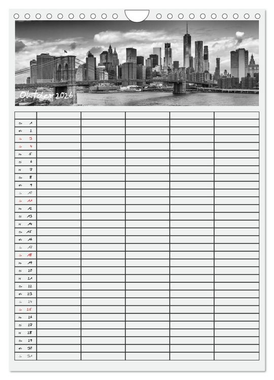 Produktbild: NEW YORK CITY Teamplaner (Wandkalender 2026 DIN A4 hoch), CALVENDO Monatskalender