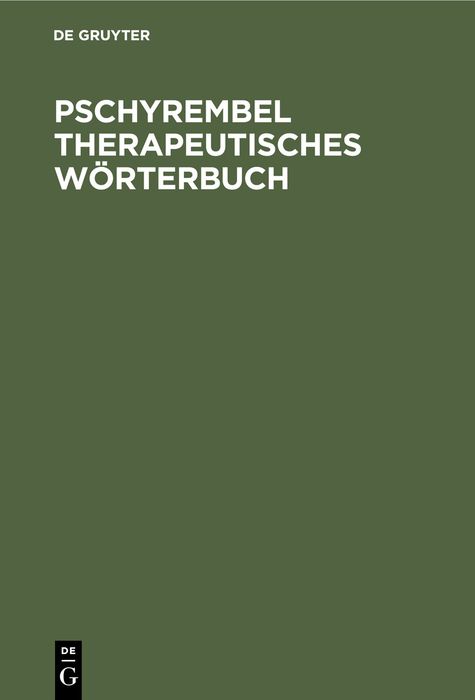 Produktbild: Pschyrembel Therapeutisches W&ouml;rterbuch