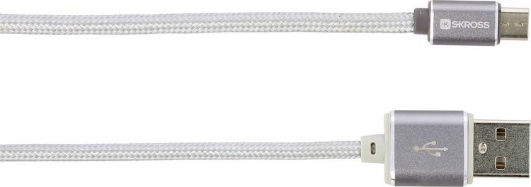 Produktbild: Skross USB-Kabel USB 2.0 USB-A Stecker, USB-Micro-B Stecker 1.00m Silber 2700240