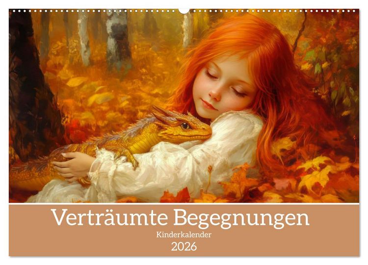 Produktbild: Vertr&auml;umte Begegnungen - Kinderkalender (Wandkalender 2026 DIN A2 quer), CALVENDO Monatskalender