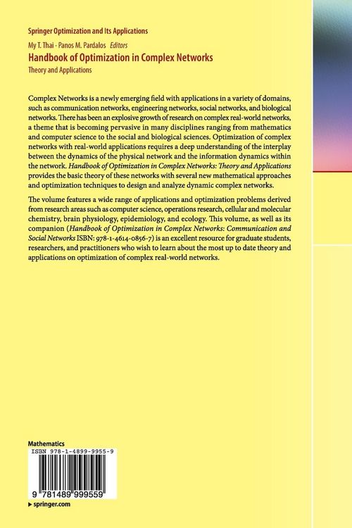 Produktbild: Handbook of Optimization in Complex Networks