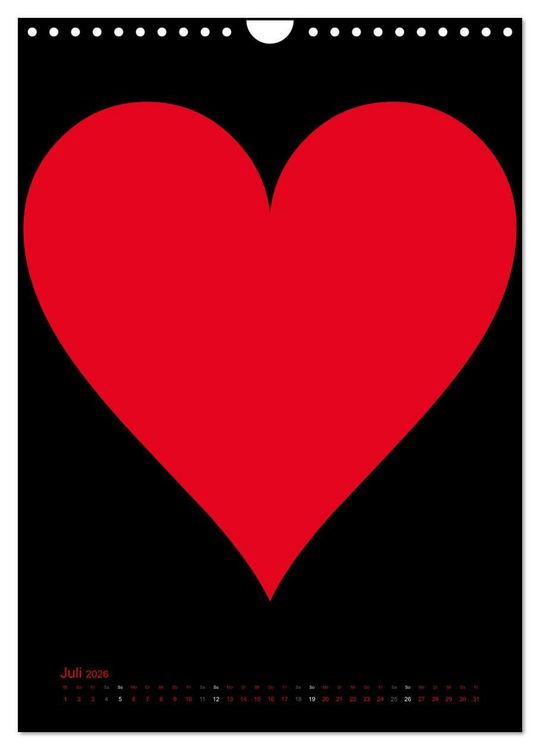 Produktbild: Foto- und Bastelkalender &bdquo;LIEBE&ldquo; in der Farbe Schwarz (Wandkalender 2026 DIN A4 hoch), CALVENDO Monatskalender