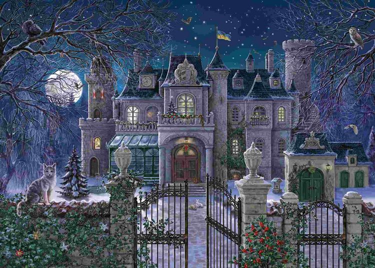 Produktbild: Erwachsenenpuzzle 1000 Teile - Die Weihnachtsvilla