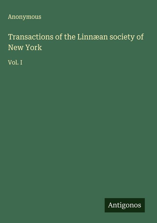 Produktbild: Transactions of the Linn&aelig;an society of New York