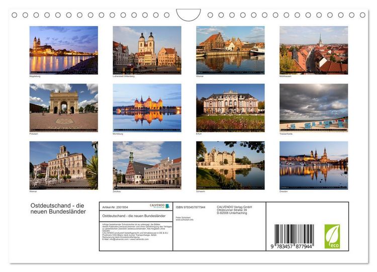 Produktbild: Ostdeutschand - die neuen Bundesl&auml;nder (Wandkalender 2026 DIN A4 quer), CALVENDO Monatskalender