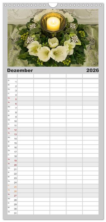 Produktbild: Familienplaner 2026 - Raum f&uuml;r Blumen mit 5 Spalten (Wandkalender, 21 x 45 cm) CALVENDO