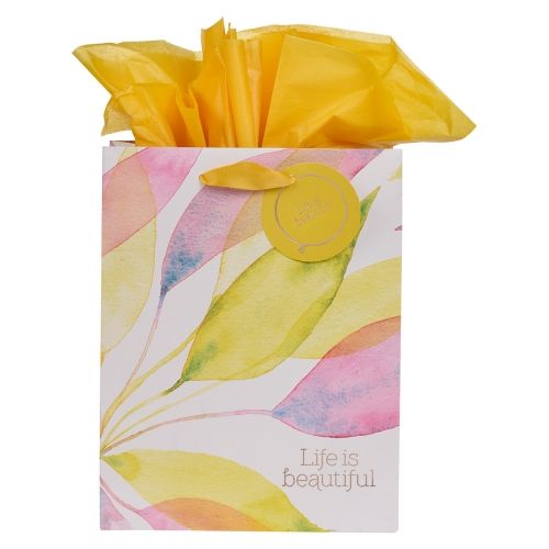 Produktbild: Citrus Leaves Gift Bag Set W/Tissue Paper You've Got This Floral