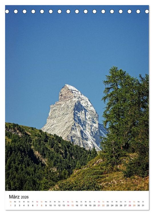 Produktbild: Horu Matterhorn im Hochformat (Tischkalender 2026 DIN A5 hoch), CALVENDO Monatskalender
