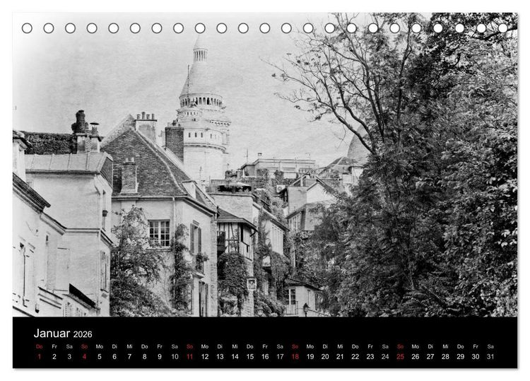 Produktbild: Streifzug durch Paris (Tischkalender 2026 DIN A5 quer), CALVENDO Monatskalender