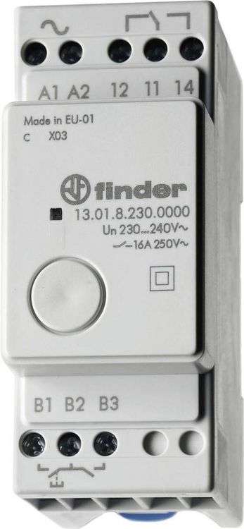 Produktbild: Stromsto&szlig;-Schalter Hutschiene Finder 13.01.0.012.0000 1 Wechsler 12 V DC/AC 1 St.