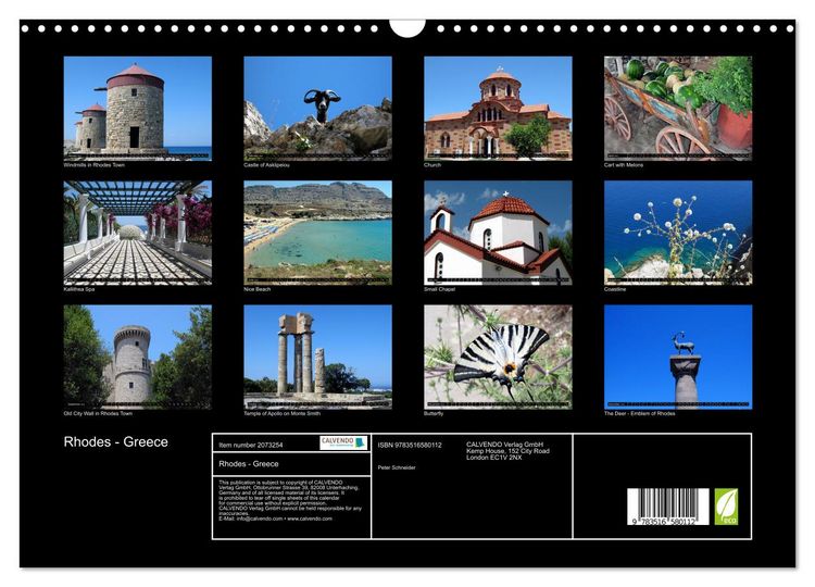 Produktbild: Rhodes - Greece (Wall Calendar 2026 DIN A3 landscape), CALVENDO 12 Month Wall Calendar