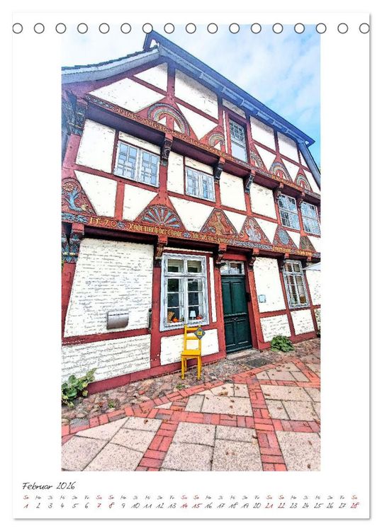 Produktbild: Idyllisches L&uuml;neburg. Historische Fassaden und Giebel der Salz- und Hansestadt (Tischkalender 2026 DIN A5 hoch), CALVENDO Monatskalender