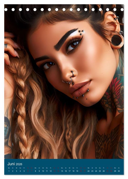 Produktbild: Tattoo und Piercing Women (Tischkalender 2026 DIN A5 hoch), CALVENDO Monatskalender