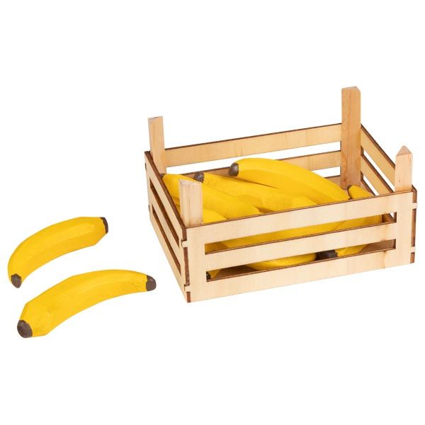 Produktbild: goki Bananen in Holzkiste Stiege f&uuml;r Kaufladen, Holz