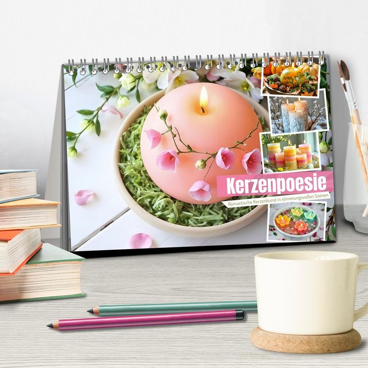 Produktbild: Kerzenpoesie - Romantische Kerzenkunst in stimmungsvollen Szenen (Tischkalender 2026 DIN A5 quer), CALVENDO Monatskalender