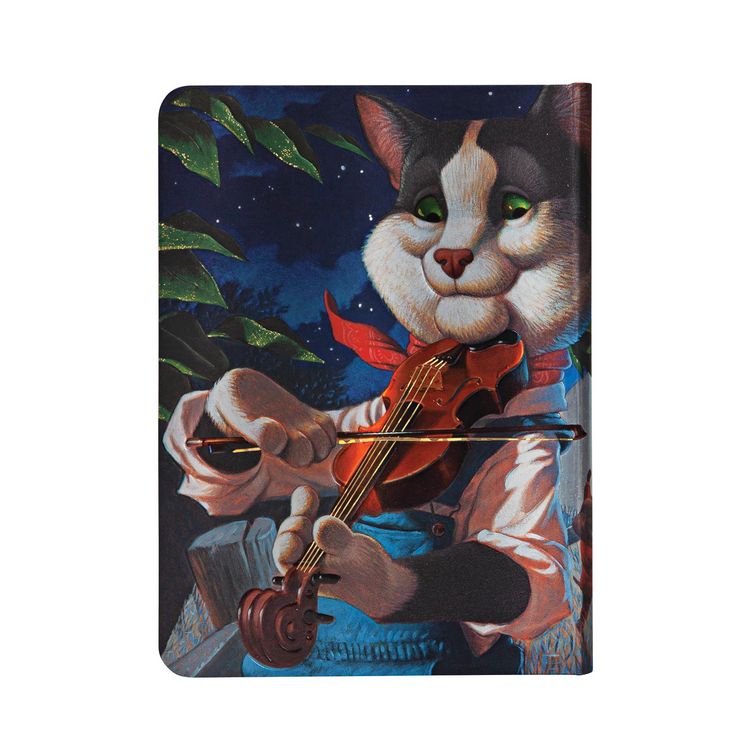 Produktbild: Hardcover Notizbuch Die Katze mit der Fiedel, Midi, Liniert