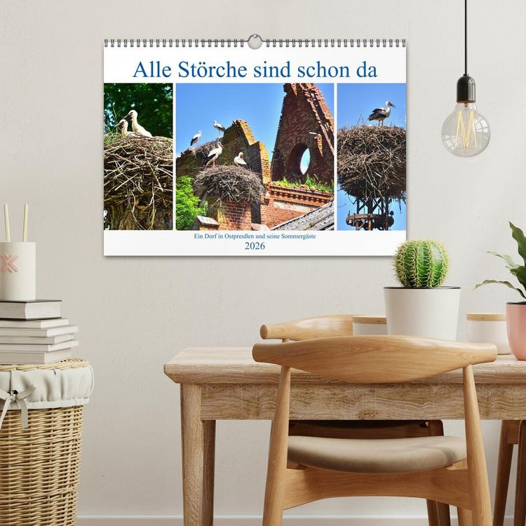 Produktbild: Alle St&ouml;rche sind schon da - Ein Dorf in Ostpreu&szlig;en und seine Sommerg&auml;ste (Wandkalender 2026 DIN A3 quer), CALVENDO Monatskalender