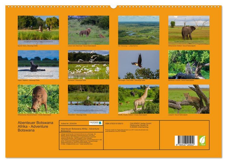 Produktbild: Abenteuer Botswana Afrika - Adventure Botswana (hochwertiger Premium Wandkalender 2026 DIN A2 quer), Kunstdruck in Hochglanz