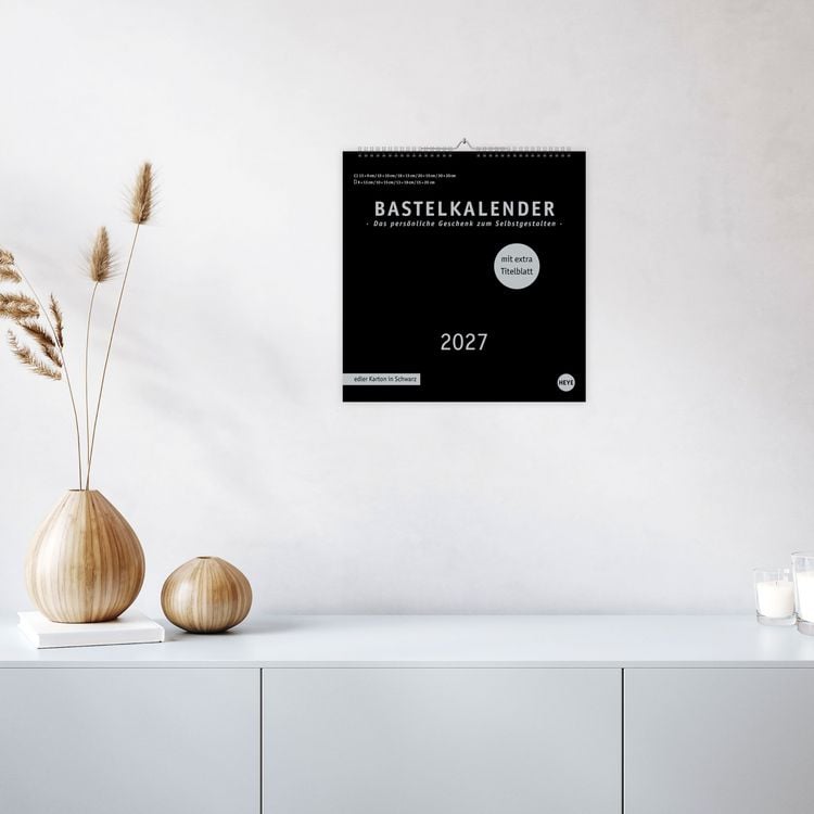 Produktbild: Premium-Bastelkalender schwarz gro&szlig; 2027