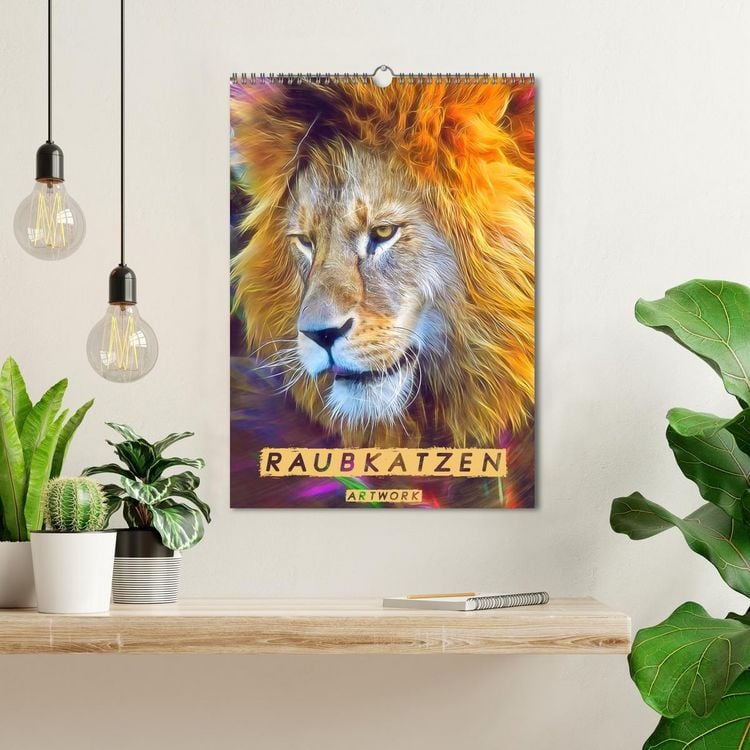 Produktbild: Raubkatzen - Artwork (Wandkalender 2026 DIN A3 hoch), CALVENDO Monatskalender