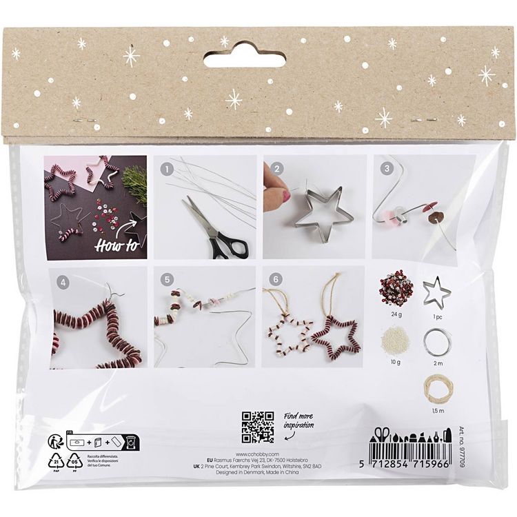 Produktbild: Creativ Company Mini Kreativ Set Dekoration, Sterne, Rot