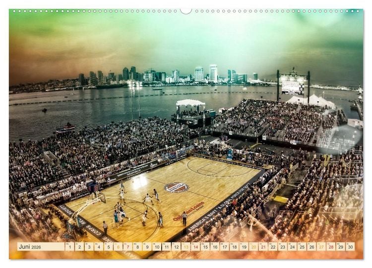 Produktbild: Basketball Liebe (hochwertiger Premium Wandkalender 2026 DIN A2 quer), Kunstdruck in Hochglanz