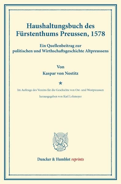 Produktbild: Haushaltungsbuch des F&uuml;rstenthums Preussen, 1578.