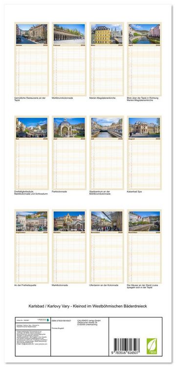 Produktbild: Familienplaner 2026 - Karlsbad / Karlovy Vary - Kleinod im Westb&ouml;hmischen B&auml;derdreieck mit 5 Spalten (Wandkalender, 21 x 45 cm) CALVENDO
