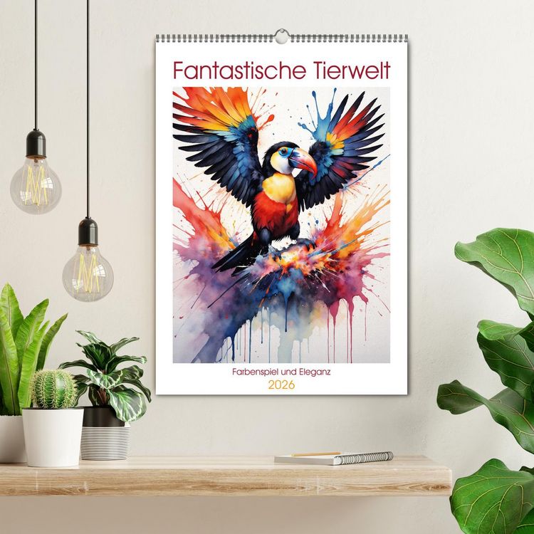 Produktbild: Fantastische Tierwelt: Farbenspiel und Eleganz (Wandkalender 2026 DIN A2 hoch), CALVENDO Monatskalender
