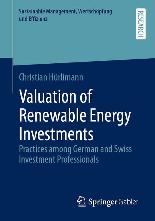 Produktbild: Valuation of Renewable Energy Investments